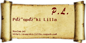 Püspöki Lilla névjegykártya
